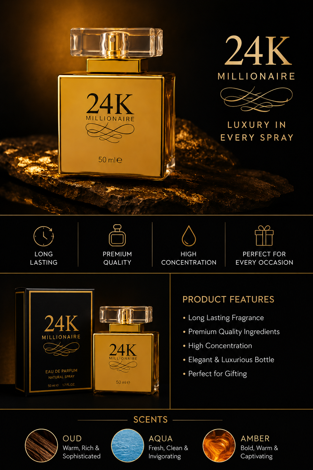 24K Luxury Perfume – Buy 1 Get 1 Free | Last Day Sale | Long Lasting Fragrance