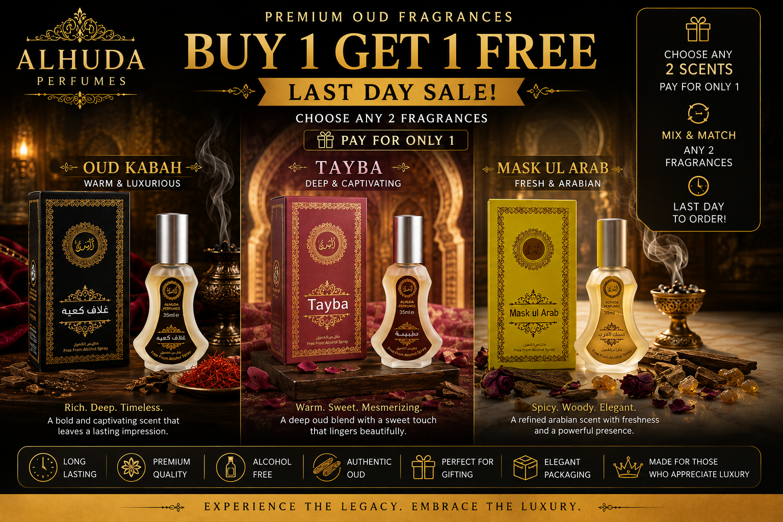 Premium Oud Collection – BUY 1 GET 1 FREE | Limited Time Only