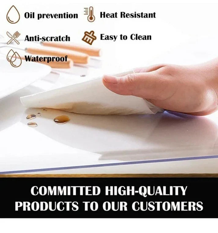 Waterproof Transparent Soft Plastic PVC Sheet 4 mm Tablecloth 5x5 Feet